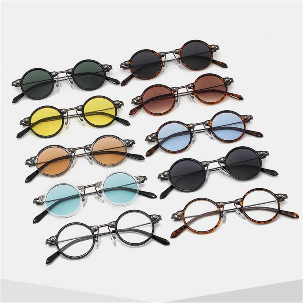 2022 Small Round Sunglasses Men Women Retro Punk Ocean Color Sun Glasses Gradient Clear Lens Eyewear Vintage Driving GlassesW251023