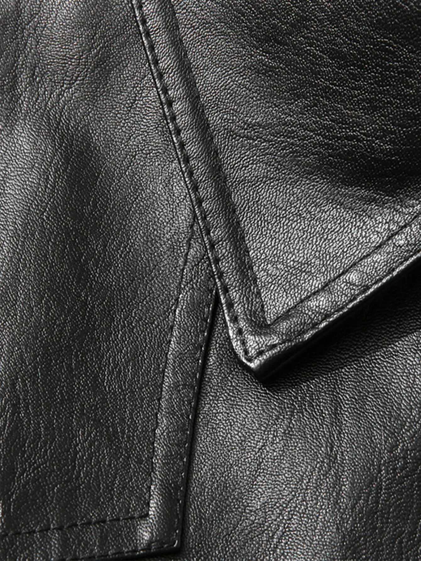 Mens Large Leather Jacket Fashion Collar PU Leather Motorcycle Slimming Cycling Coat New Men Waterproof Leather Jacket W251023