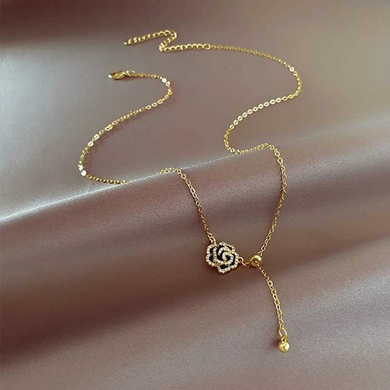 New Fashion Elegant Black lia Necklace for Wen Girls Korean Sweet wer Necklace Party Jewelry Accories Y251023