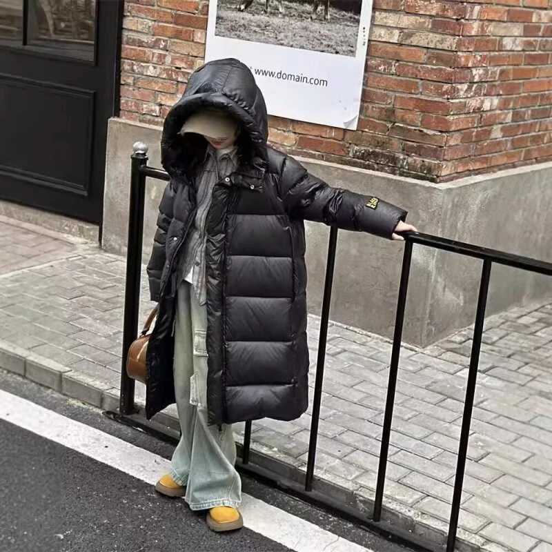 Long Padded Down Jacket for Boys and Girls Thick Parkas Hooded Warm Coats Black Child Winter Clothes Baby SnowsuitT251023