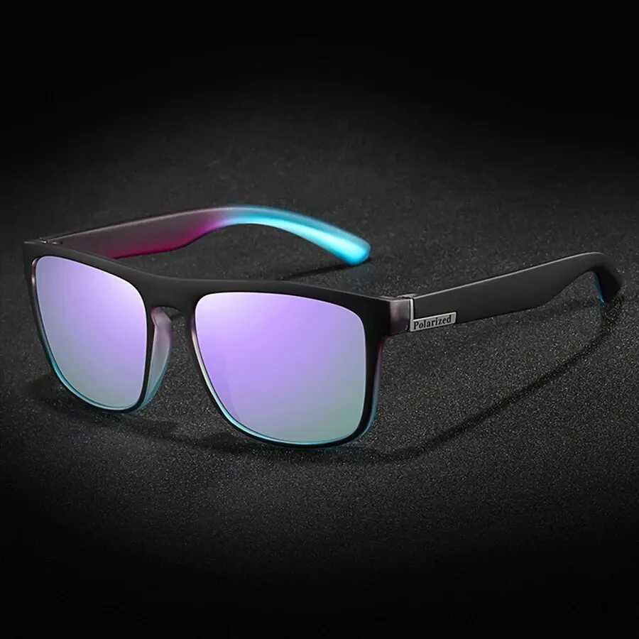 Fashion Purple Polarized Sunglasses Men Women Sun Glasses Retro Square Sport Driving Fishing Gradient Big Frame Eyewear UV400W251023