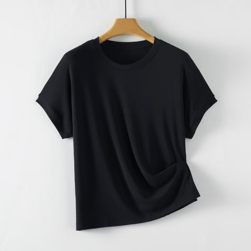 K2343 Street style pure cotton short-sleeved T-shirt women's new loose slimming versatile top personality fashion