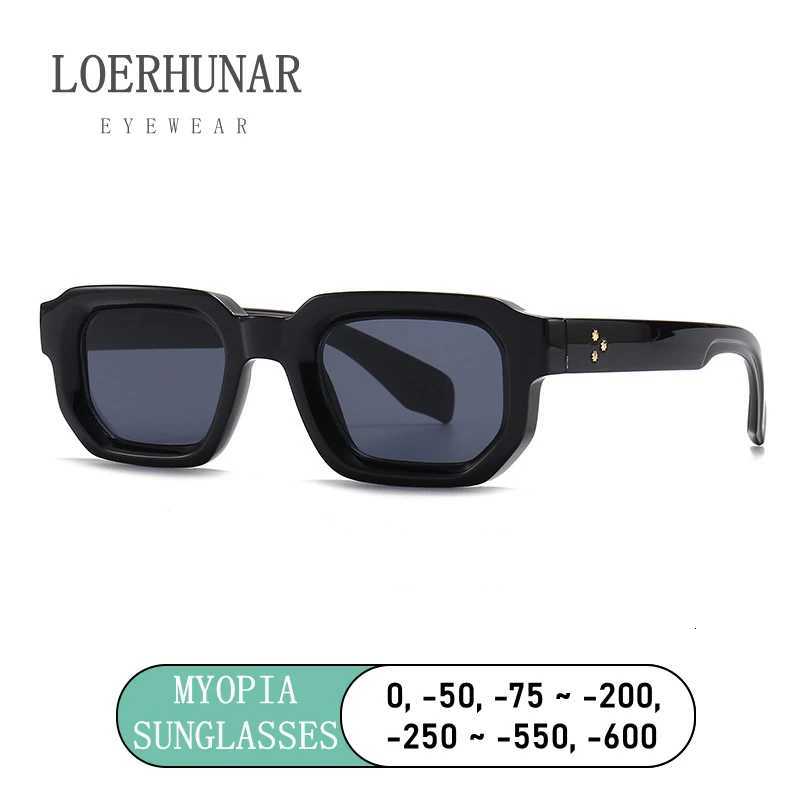 LOERHUNAR New Myopia Sunglasses Narrow Frame Women Luxury Brand Design Trendy Sunglass for Men Charm Retro Square Glasses UV400W251023