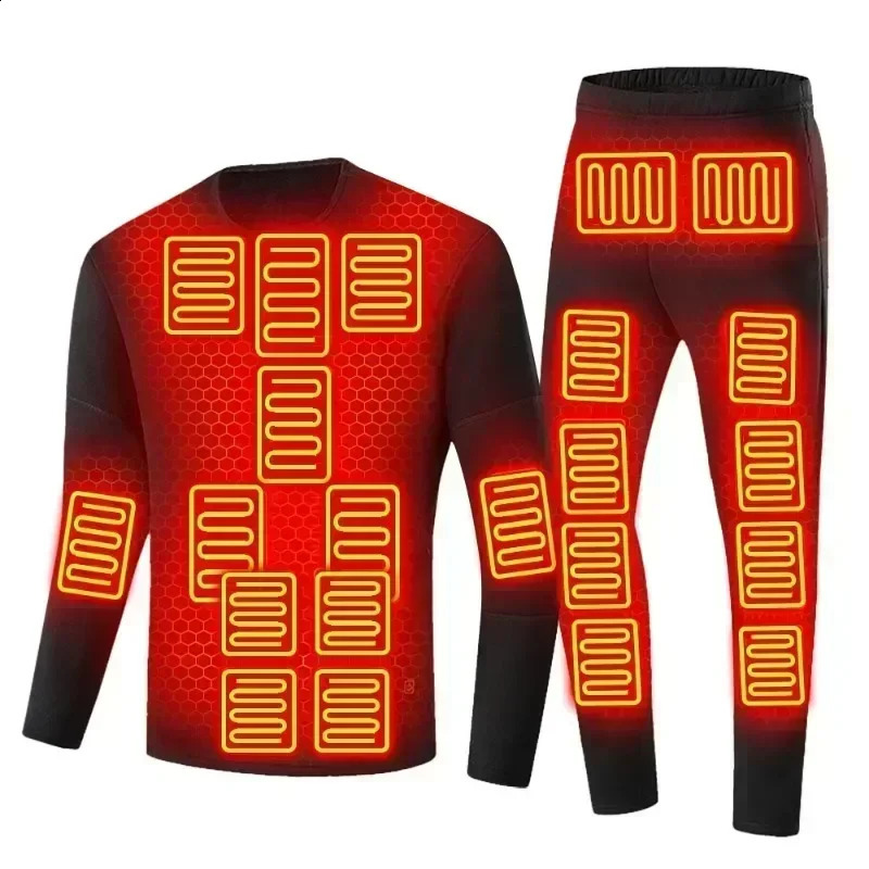 Winter Heated Underwear Pants Set USB 28 Areas Electric Heating Sports Thermal Equipment 251023