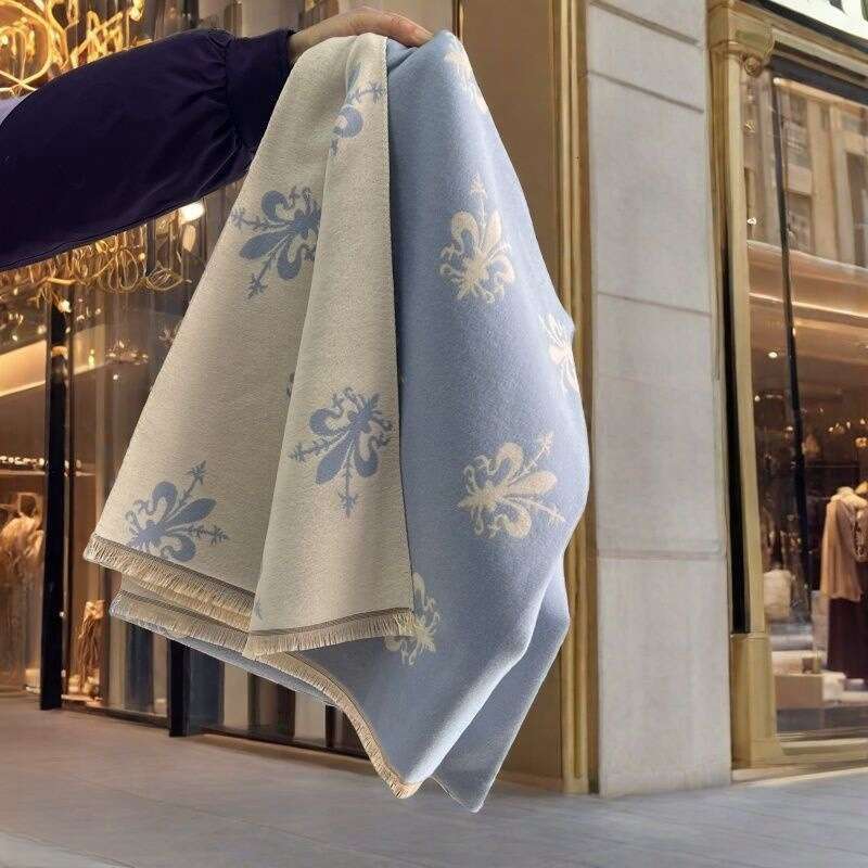 Scarf for Women Winter Style Florence Iris Shawl Thickened Versatile Double-Sided Warm Neck Warmer