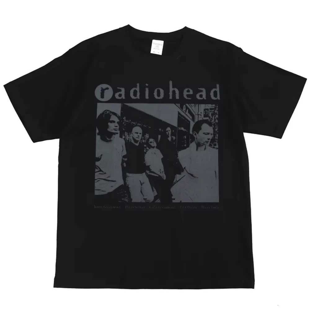 Summer Radiohead Rock Band Print American Street Hip Hop Vintage Black Men Women Short Sleeve Cotton Printed TShirt UnisexXJ251023