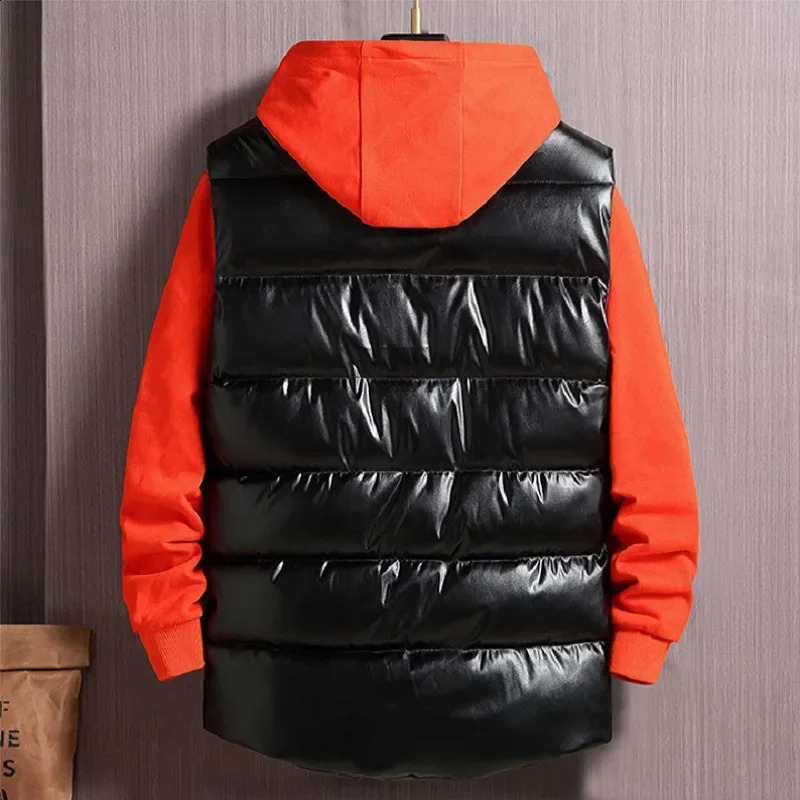 Plus Size Sleeveless Jackets Men Loose Winter Warm Vest Male Pu Leather Waterproof Big XXXXXL Casual Work Zipper Waistcoat 251023