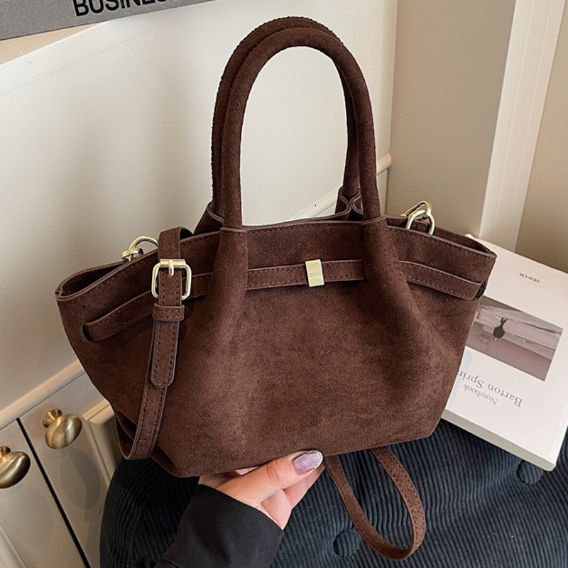Luxury Brand Designer Bag Suede Handbag For Women 2025 New Trendy Niche Commuter Large Capacity Shoulder Crossbody Bag