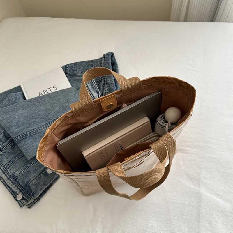 Kraft Paper Clear Shoulder Bag with PVC SurfaceVintage Hobo SatchelWaterproof Shopping Letter HandbagLady TopHandle Tote BagL251023