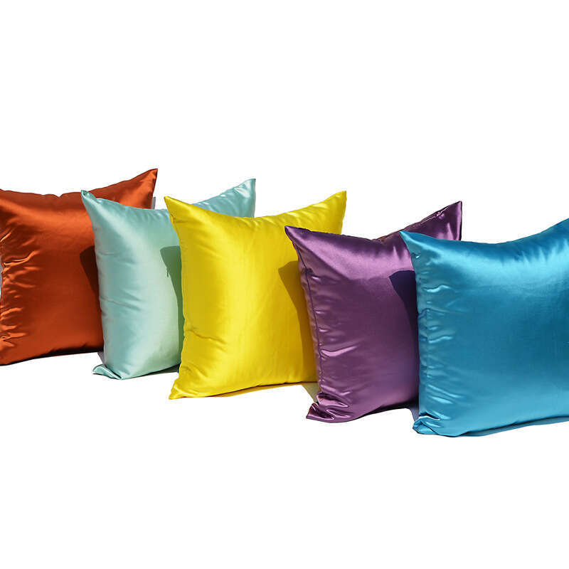 Home Decor Glossy Faux Silk Satin Solid Color Pillow Cushion Cover
