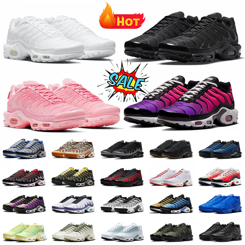 Plus tns Running Shoes Men Women Triple White Black Sky Blue Gradient tns Tennis Breathable Mens Trainers outdoor Sports Sneakers chaussure 36-46