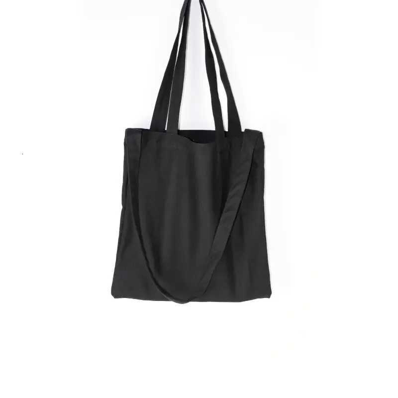 ISKYBOB Canvas Tote Cotton Bag Black Shopping Bag Reticule Cosmetic Bag Student Shoulder Bag Cosmetic Bag Canvas Belt PocketL251023