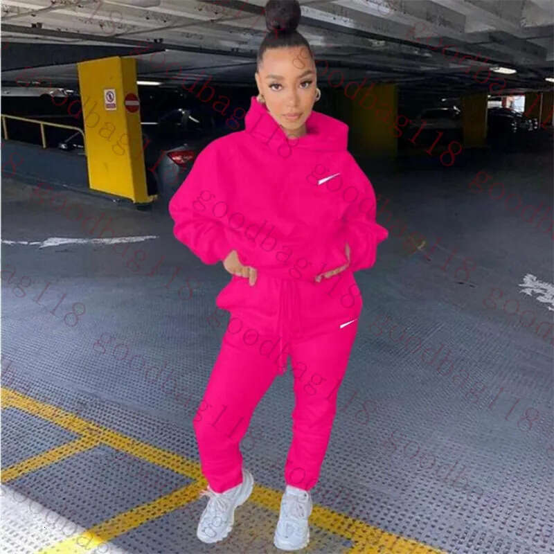 Women Tracksuits Pink Two Piec Sets Sweatsuit Autumn Winter Female Hoodi Jacket Pants With Letter print Pullover Sweatshirt Ladi Loose Jumpers Woman Designer