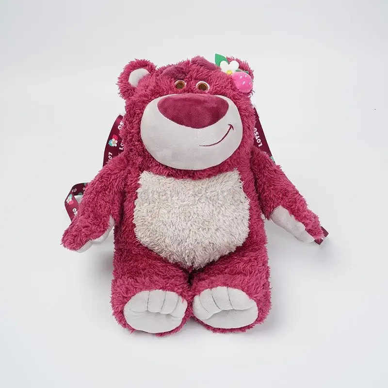 Disney Toy Story Lotso Bear Strawberry Bear Backpack Bag Plush Toy with Fragrance Pillow Toys Cute Stuffed Kids Toy 25CM 35cm H251023