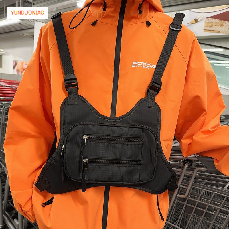 Fashion trend tactical backpack autumn and winter new personalized vest bag retro versatile vest bag couple chest bag designer bag