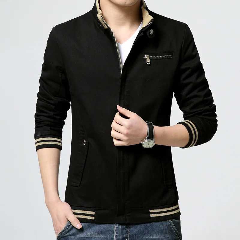Mens Stand Collar Casual Zipper Jacket Men Bomber Jacket Mens Windbreaker Jacket Male Baseball Jackets Outwear Brand Clothing W251023