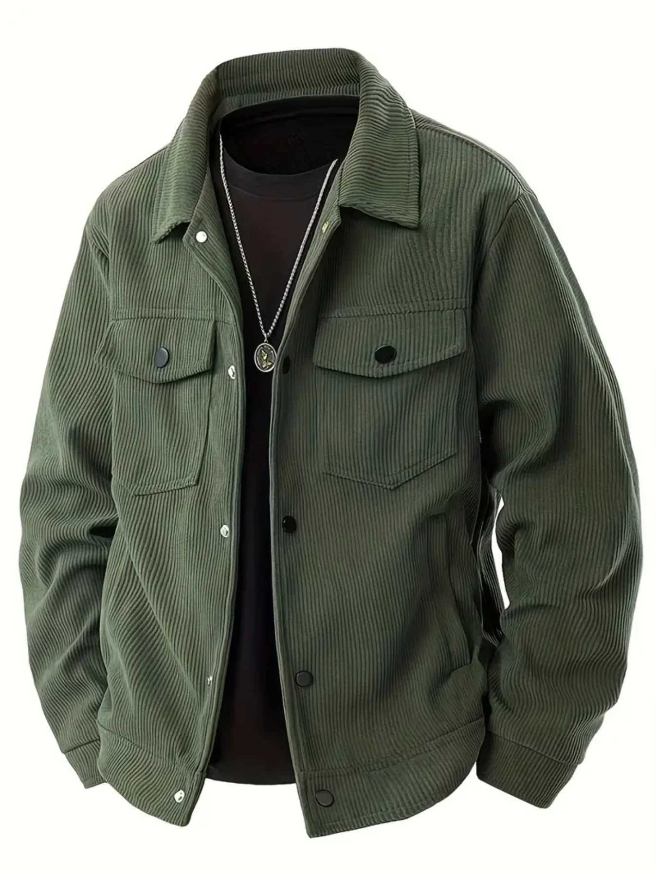 Mens Corduroy Jacket with Multiple Pockets Trendy And Stylish Fashionable Mens Corduroy Coat with Several Pockets W251023