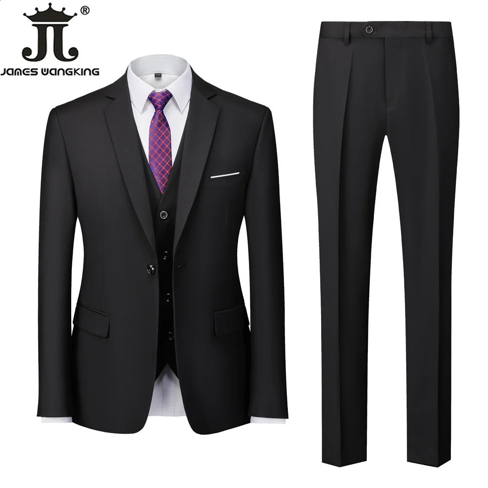 18 Color M6XL Jacket Vest Pants Boutique Solid Mens Official Business Suit Brides Wedding Dress Party Male 251023