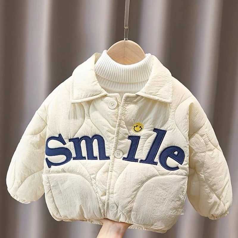 2025 Winter New Kids Baby Girls Light and Thin Lapel Single Buckle Warm Top Outwear Boy Toddler Cartoon Jacket Outfits 07Y Y251023