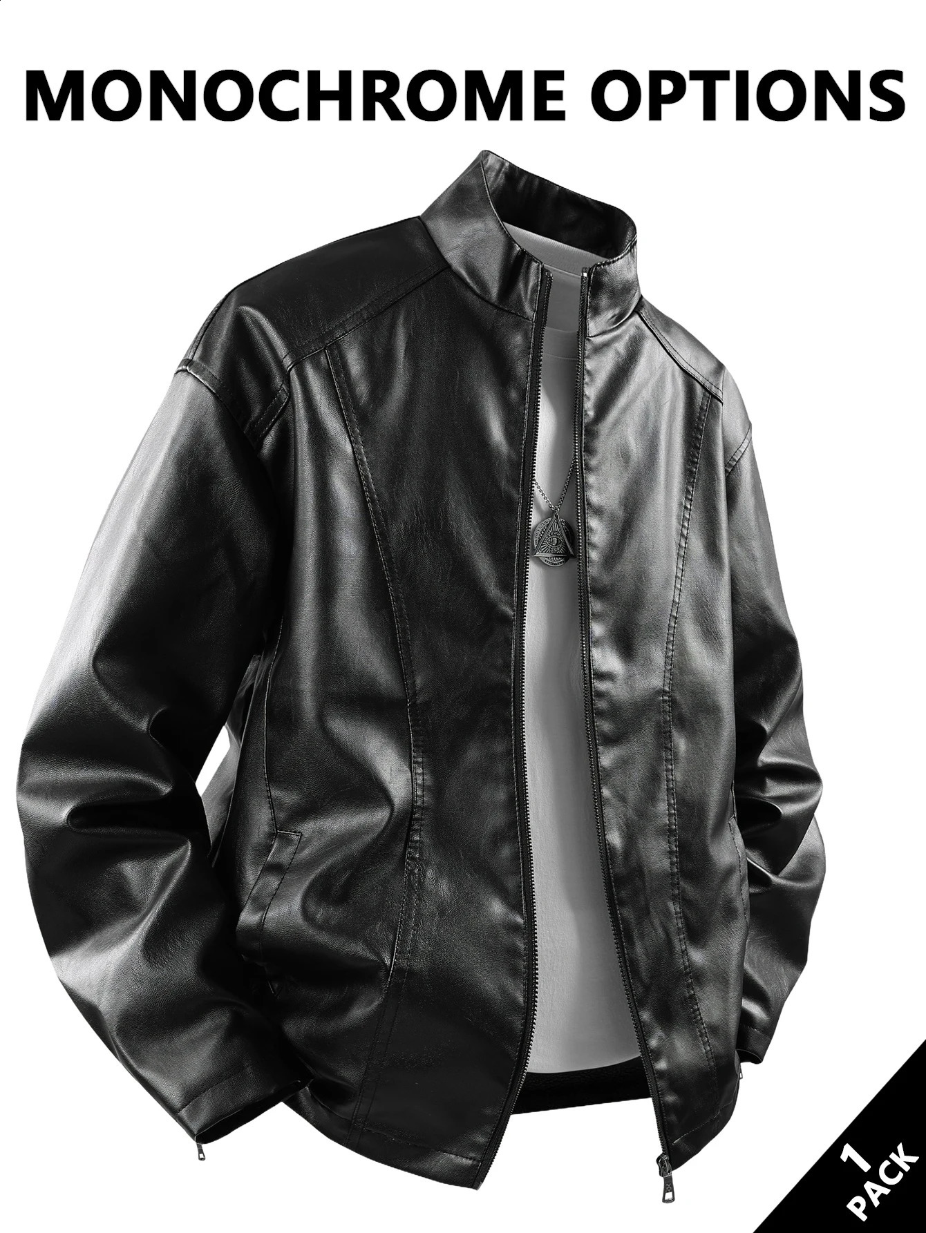 Mens Small StandUp Collar Leather Jacket Windproof and Warm Stylish FormFitting Suitable for Daily Commuting Street Wear Autumn Winter Outings Casual 