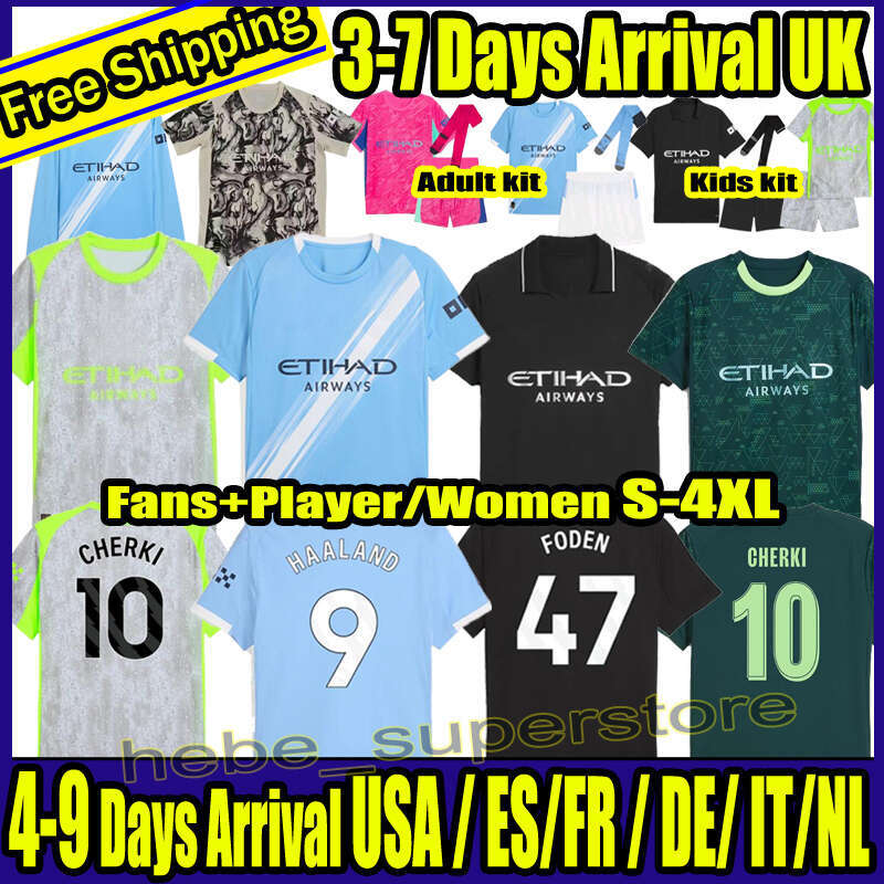 S-4XL 25 26 CHERKI HAALAND SOCCER JERSEYS FINAL ISTANBUL KIT MAHREZ GREALISH DE BRUYNE FODEN football shirt kids 2025 2026 GVARDIOL AIT-NOURI uniform