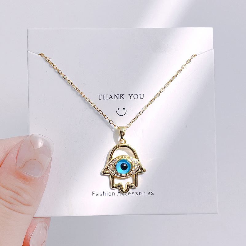 Designer necklace for woman Gold necklace Blue Eye Necklace Fashion Diamond Devil's Eye Pendant Necklace free shipping Halloween gift