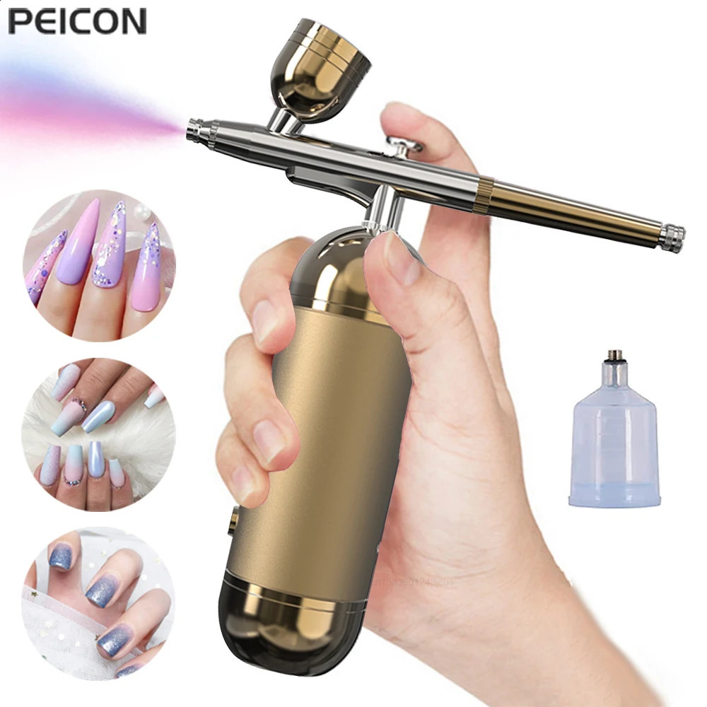Airbrush Nail With Compressor Portable Air brush For Nails Art Paint Cake Crafts Portable Nails Spray AirBrush Compressor Kit 251015