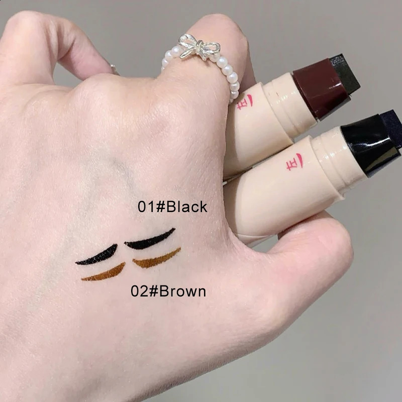 Heartshaped Double Head Stamp Eyeliner Pen LongLasting Waterproof Nonsmudging Novice Brown Black Eyeliner for Bold Eye Makeup 251014