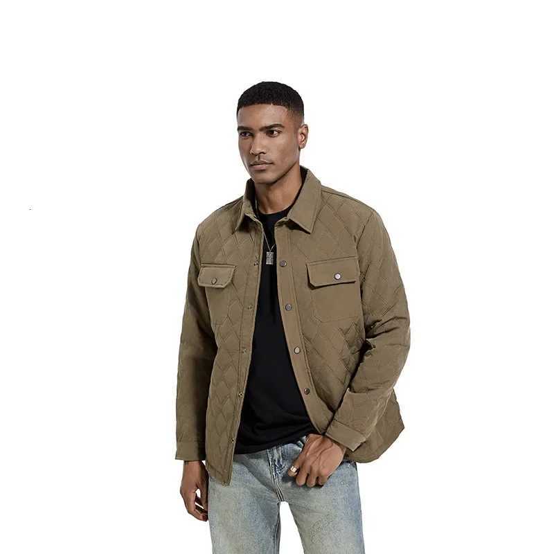 Mens Light Mature Style Top Coat New Style for Autumn and Winter Rhombic Check Business Plus Cotton Casual Jacket M3XL W251023