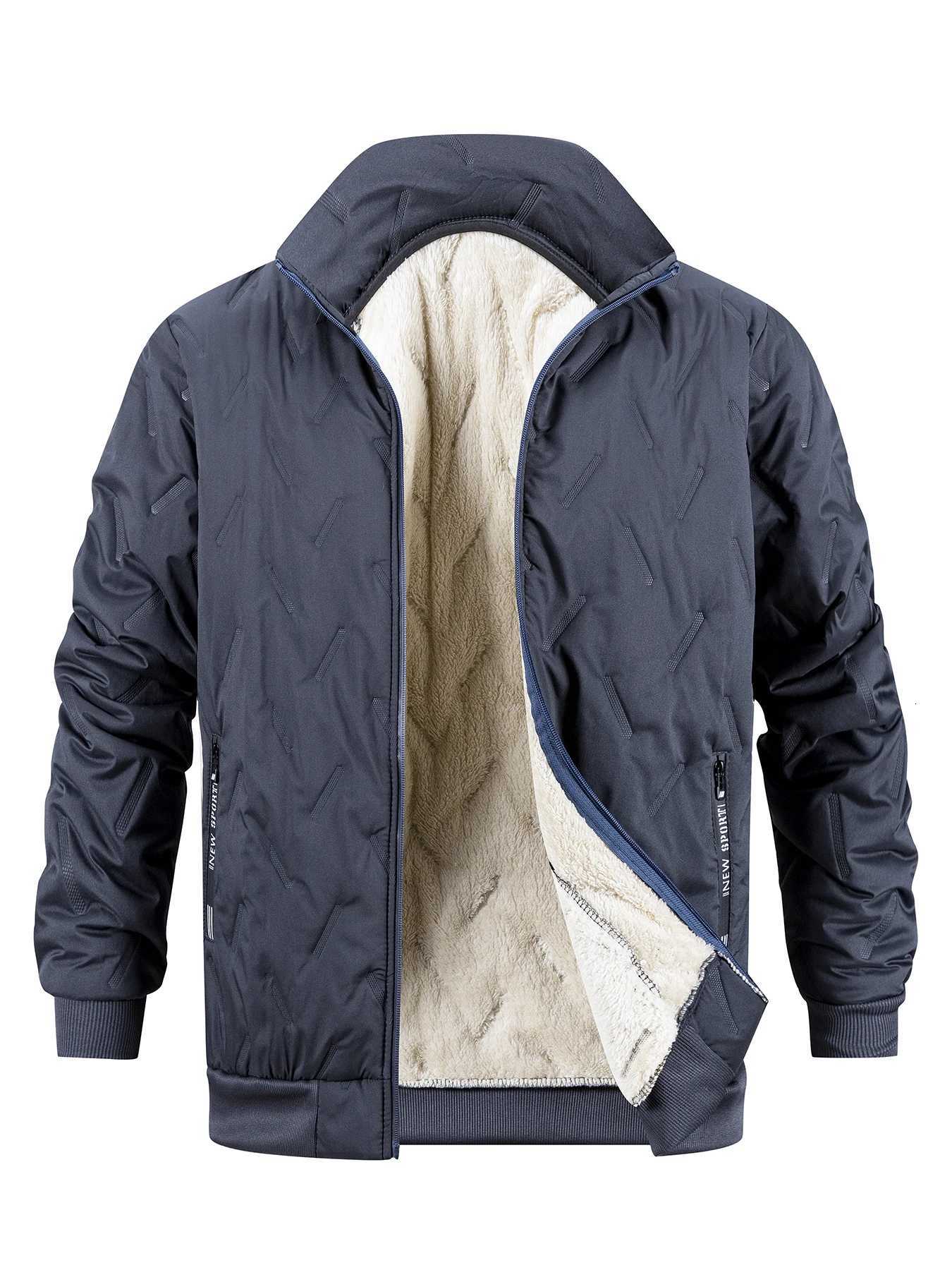 2025 High Quality Winter Mens Zipper Knitted Long Sleeved Jacket Warm Thicken Fleece stand collar Top Casual Fashion Coat W251023