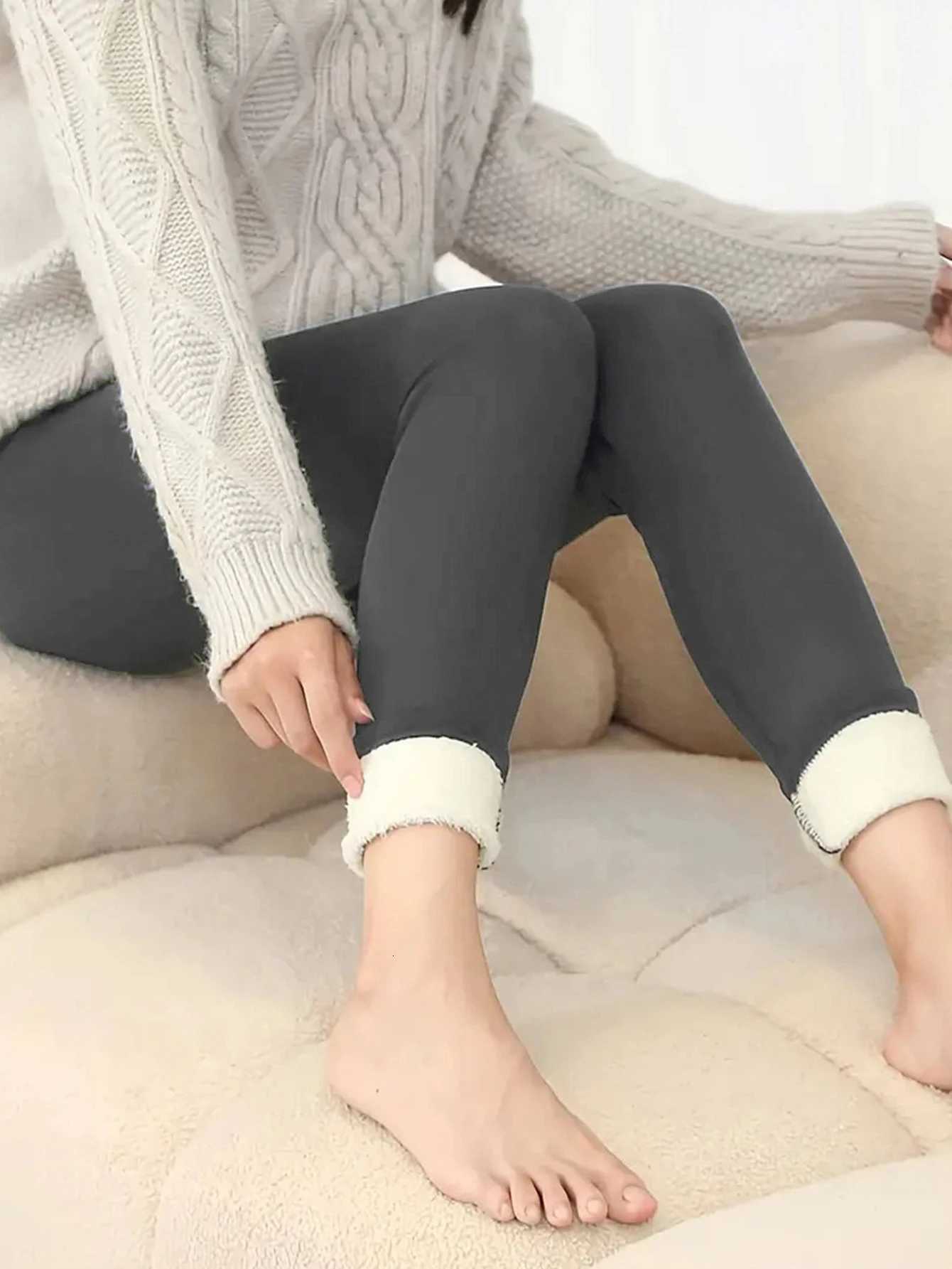 Womens Winter Cozy FleeceLined Sports Leggings HighStretch Durable Yoga Pants Solid Color ActivewearT251023