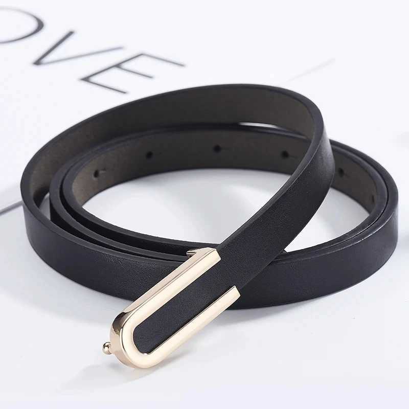 Womens Belt Fashion Ushaped Snap Button Thin Belt Versatile in All Seasons and Simple Youth Belt Paired with Jeans Women BeltXJ251023
