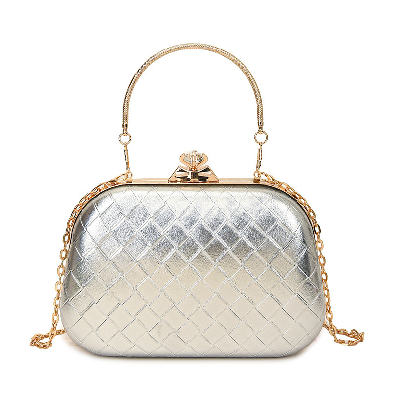 Luxury Brand Designer Bag New Track Women's Shoulder Bag 2025 New PU Woven Clip Chain Hardware Women's Handheld Crossbody Bag