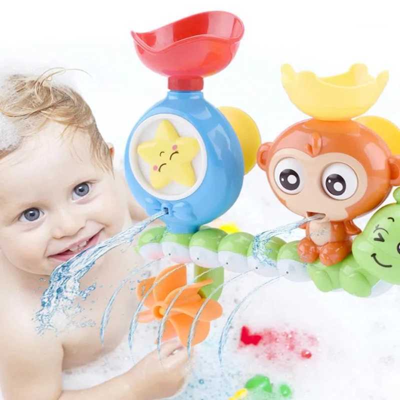 Cute Monkey Spinning Water Wheel Baby Bath Toy Fun Bathtime Shower Play with Rotating Action J251023