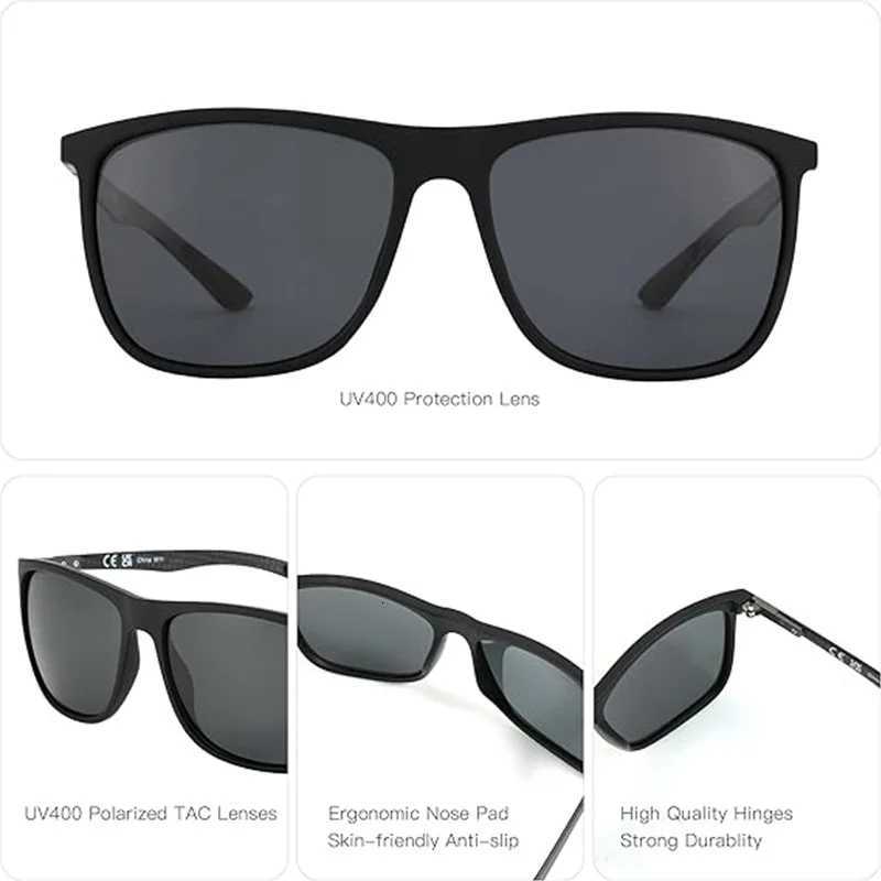 ZENOTTIC Square Polarized Sunglasses for Men Ultralight Carbon Fiber Sun Glasses Driving Fishing Golf Sport UV400 ProtectionW251023
