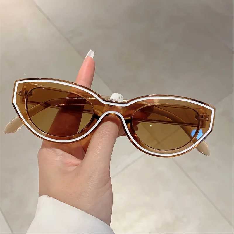Retro WenS CatEye Fashion Sunes with Tren Line Decorations Stylish MenS Decorative Eyewear for OutdoorW251023