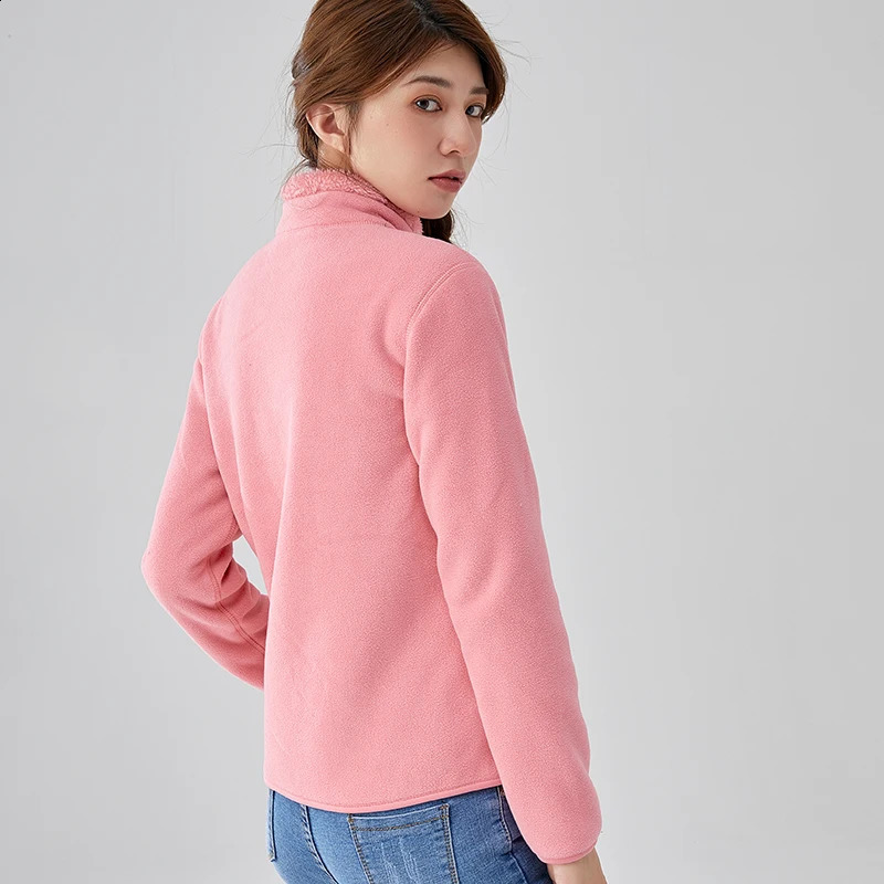 Fleece WomenS Outdoor Clothing Fashion Versatile Winter Leisure Sports Thickening DoubleSided Warm Coat Female Jacket 251018