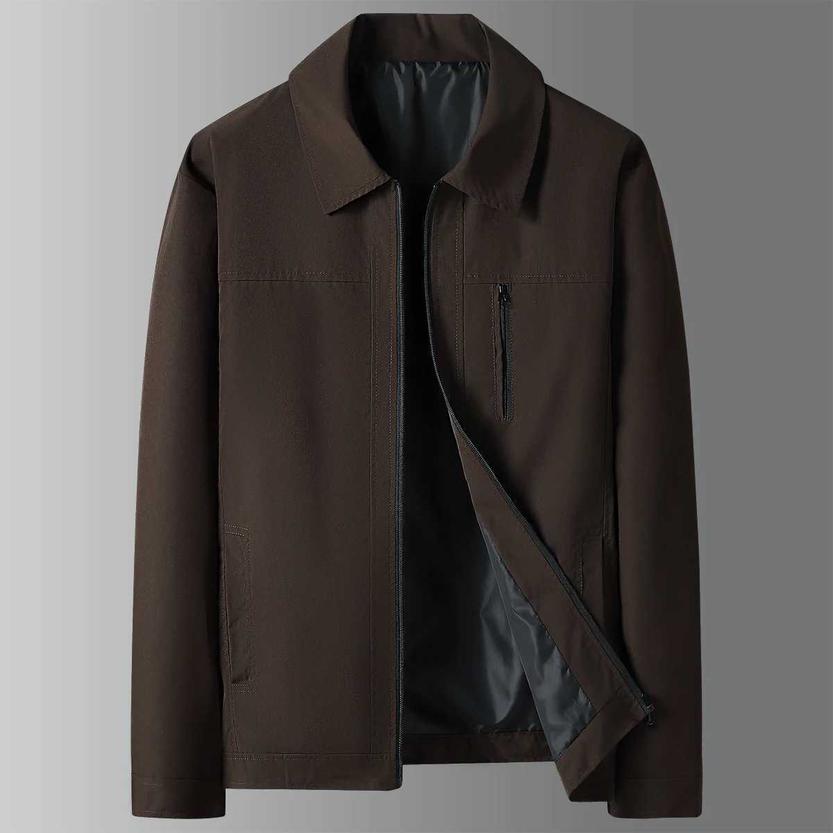 Mens Business Casual Jacket Brand Zipper Thin Spring Autumn Simple Solid Fashion Male Blazer Coats W251023
