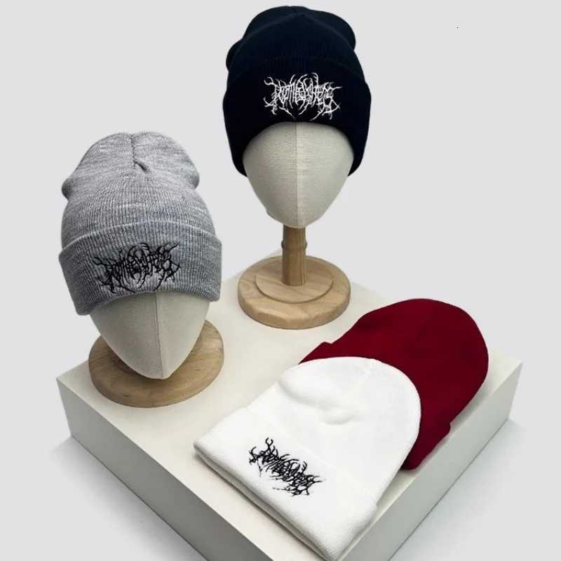 Warm Women Men Winter Beanies Hats Gothic Street Punk Knitted Bonnet Caps 100 acrylic Fashion Keep Warm Skullies Beanies HatsXJ251023