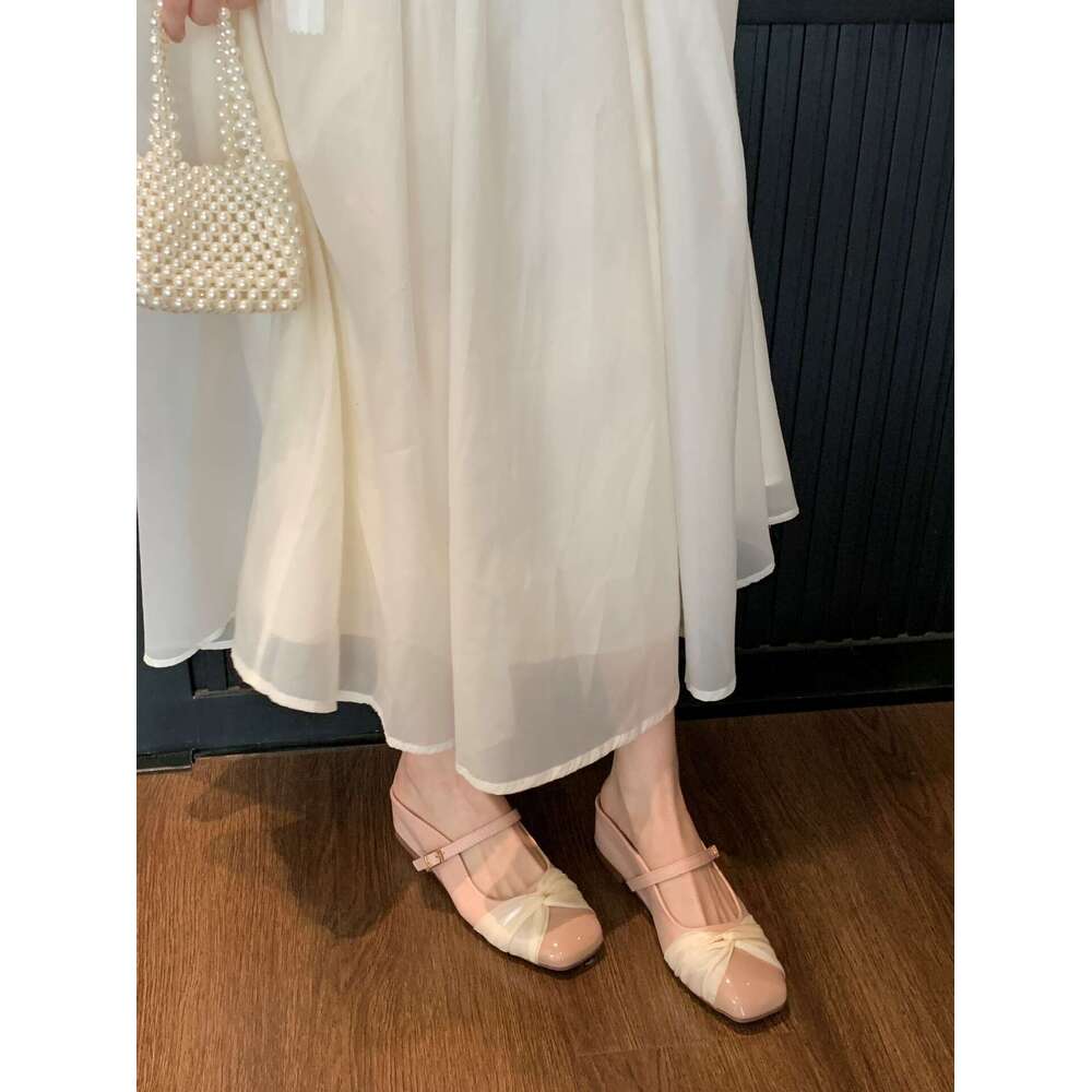 2025 Fairy Style Gentle Evening with Designer Shoe Hidden Wedge Closed Toe Half Slippers for Women Outdoor Slip-On Single Shoes