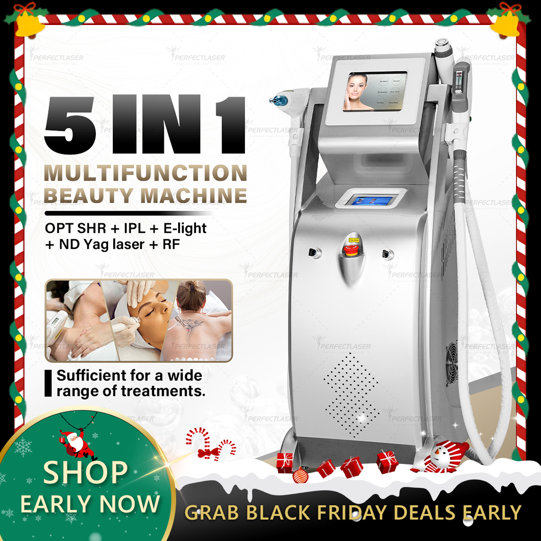 CE Approved IPL OPT permanently laser hair removal nd yag lazer tattoo remove multifunction machine rf face lift elight