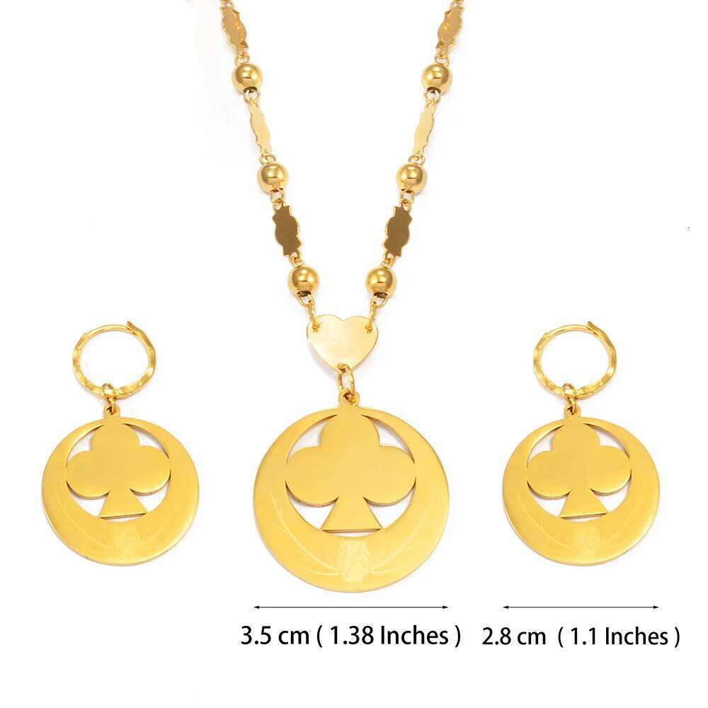 Anniyo Marshall Pendant Beads Necklaces Earrings Big Jewelry Sets Flower Ball Chains Micronesia Chuuk Women #066721