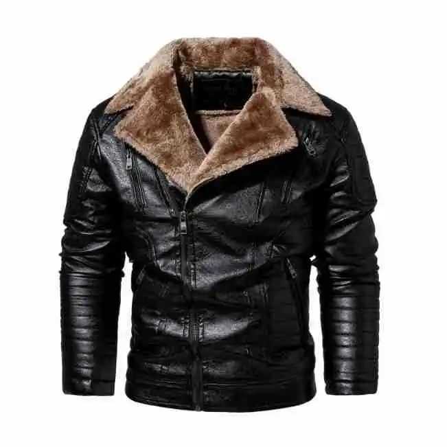 Winter New Fashion Mens Solid Color Simple Basic Casual Trendy Turndown Collar Plus Size Faux Leather Coats Male Clothes Coats W251023