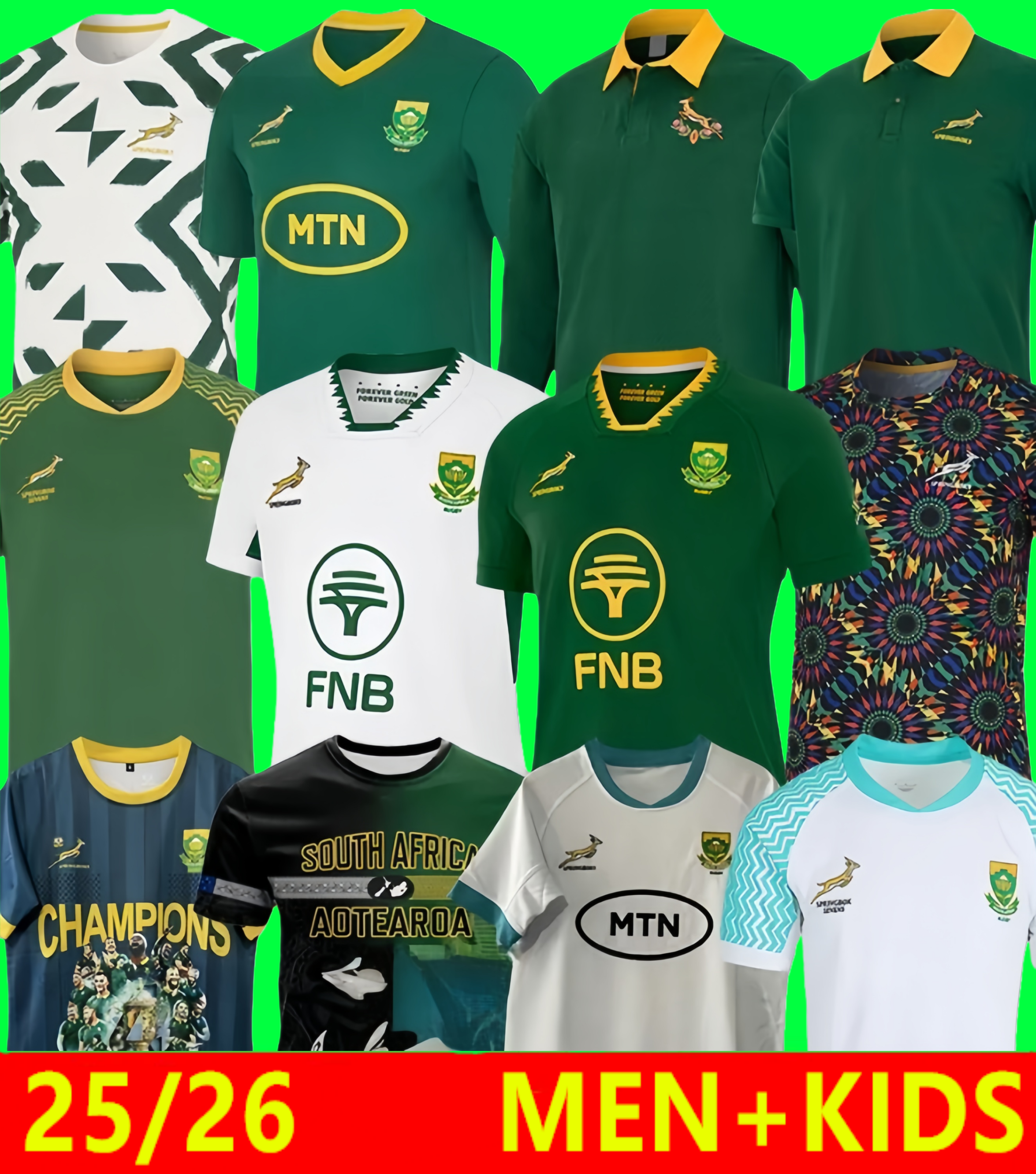2025 2026 South Rugby Jerseys Africa Rugby Jersey 25 26 Limited edition Home Away Training national team rugby shirts jerseys kids kits size