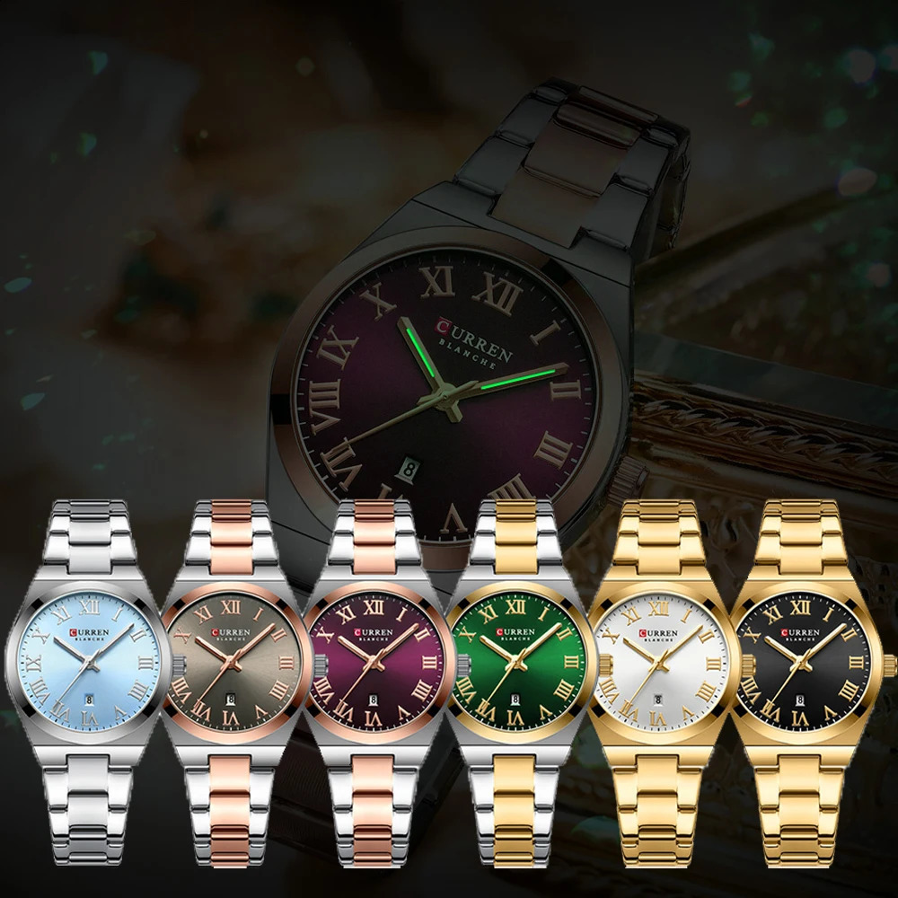 CURREN Women Watches Fashion Gold Stainless Stain Steel Ladies Watch Waterproof Quarzt Wristwatch Romatic Girlfriend Gift 251021