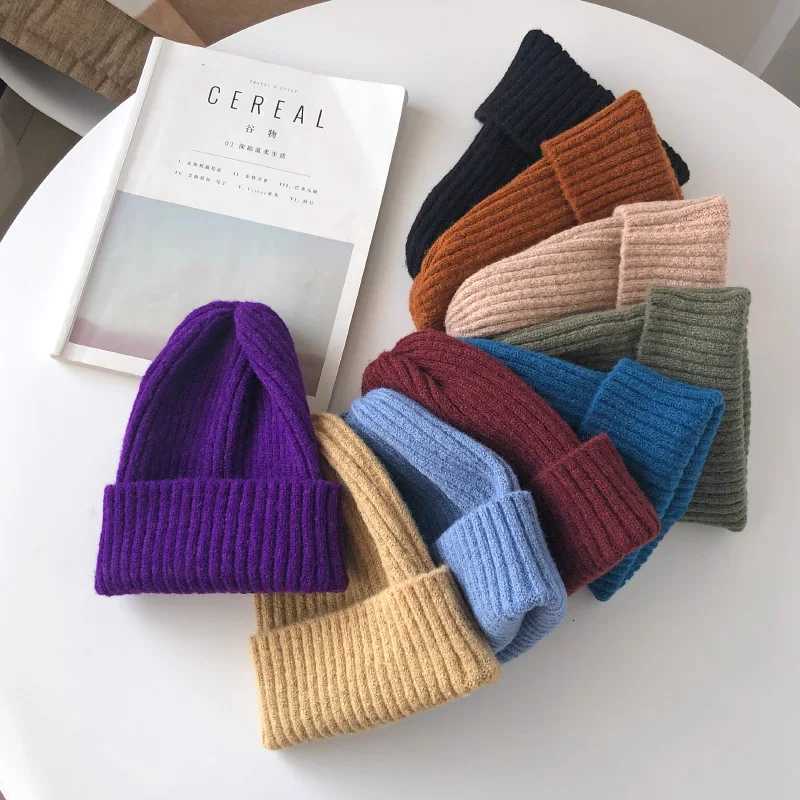 New Candy Colors Winter Hat Women Knitted Hat Warm Soft Trendy Hat Kpop Style Wool Beanie Elegant Allmatch HatXJ251023