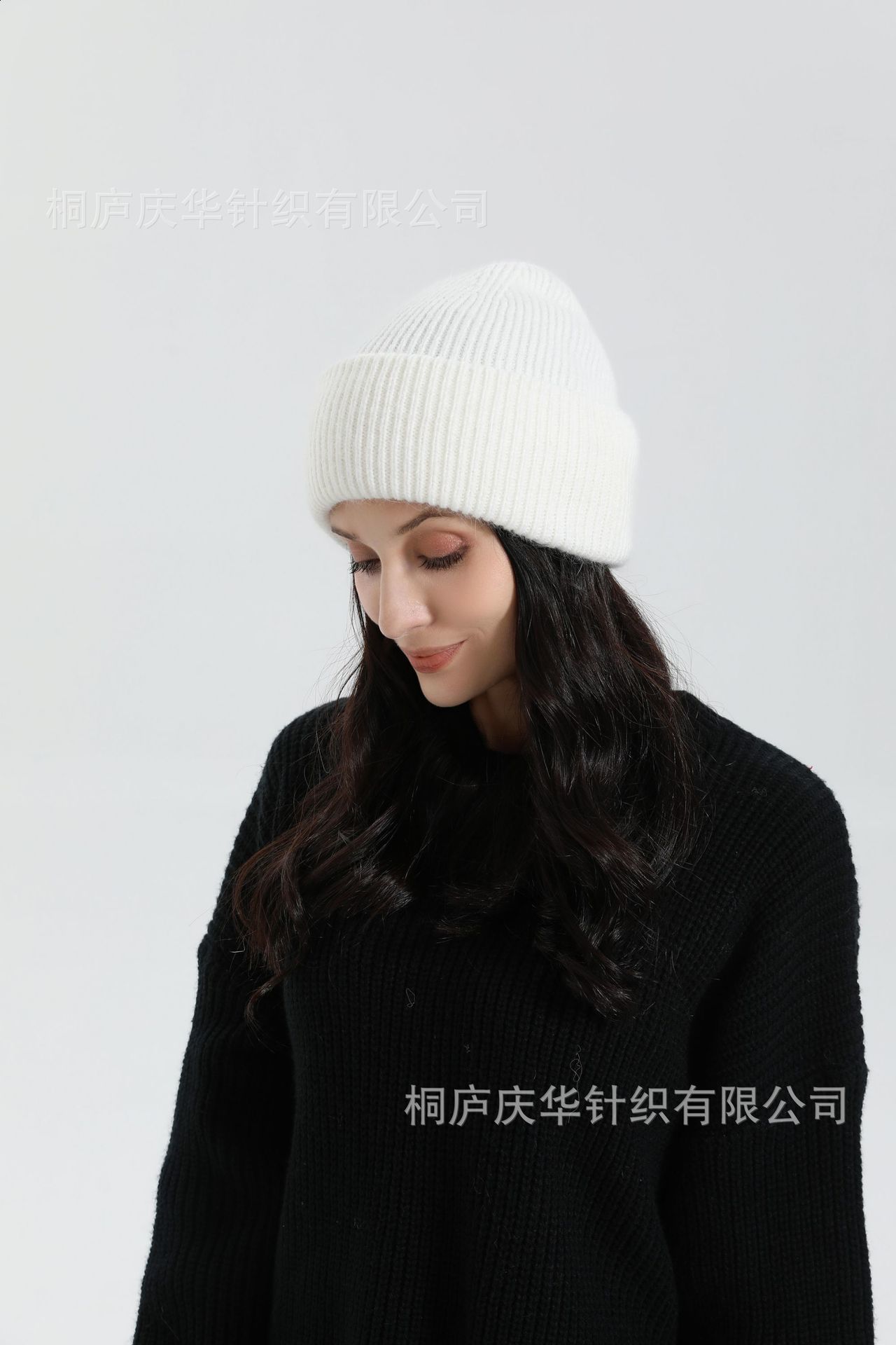 HighEnd New Rabbit Fur Knitted Wool Hat Women Trendy Autumn Winter Cold Hat Warm Pullover Knitted Hat 241114