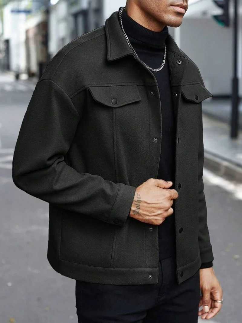 Business mens jacket fall and winter lapel tweed jacket casual sports jacket mens jacket W251023