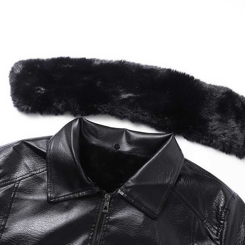 YJKVUR Mens FleeceLined Warm Faux Leather Jacket Waterproof Windproof Autumn Winter New Arrival Man Motorcycle Stylish Coat W251023