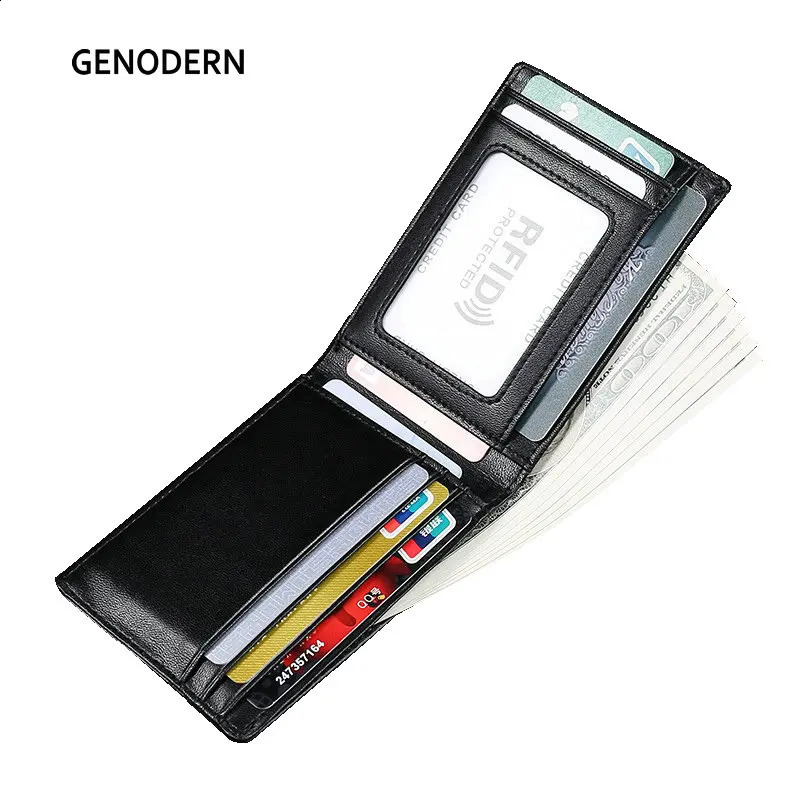 GENODERN RFID Blocking Men Mini Leather Ultra Fashion Dollar Slim Male Purse251023
